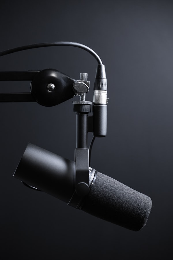 Modernes Studio-Setup mit zwei professionellen Mikrofonen